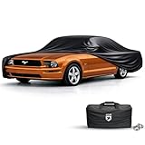 Car Covers Scratch Resistant Indoor Car Cover with Warranty Compatible with Ford 2005-2024 Mustang - Black Satin Ultra Soft Material Car Cover Car Accessories