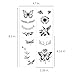 One Grace Mini Nature Temporary Tattoos - Realistic Long Lasting Waterproof Tiny Tattoos - Black and White Butterflies Bird Flower Rose Tree Branch Boho Small Tattoos for Women and Men