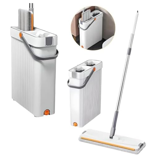 EXVITO 360° Flexible Spin Mop with Wringer & Bucket Deluxe System – Ultimate Floor and Wall Cleaning Solution, with 50