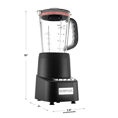 Chefman Countertop + Travel Dynamic Blending System, 12-Piece Set, 3 Programmed Speeds & Pulse, Easy Ice Crushing For Shakes & Smoothies, Dishwasher-Safe 32-Oz Pitcher, 12Oz & 2 24Oz Tumblers, Black #TOP5