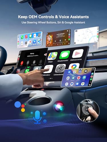 Hyphoon Wireless CarPlay & Android Auto Adapter, 2-in-1 Wireless CarPlay Adapter for Factory Wired CarPlay and Android Auto Cars, 5GHz WiFi, Bluetooth 5.0, Auto Connect, Plug and Play, OEM Control — view 4