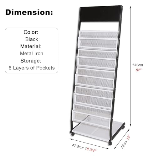 Présentoir à brochures au sol anti-encombrement pour rangement de documents - 2