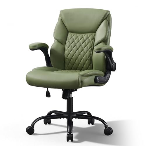 Green Home Office Chair with Lumbar Support