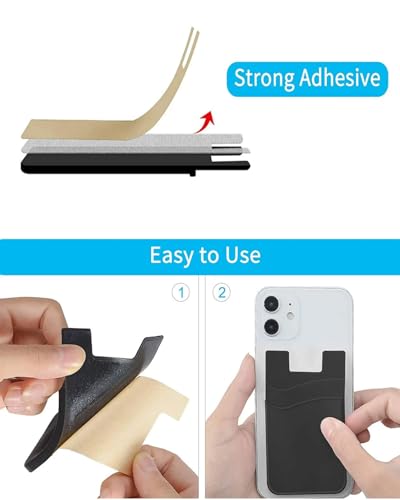 Image of Silicone Card Holder for Phone Case, Stick On Wallet for iPhone