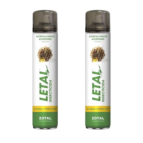 Zotal LETAL® Vespas e ninhos I-97 aerossol insecticicida, conjunto de 2 unidades de 1000 ml (2000 ml no total) | Elimina vispas, vipões e ninhos de instante, uso interior e exterior |
