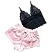 Produktbild TEBAISE Nachthemden Damen 2PC Dessous Lace Nachthemden Frauen Reizwäsche Nachtwäsche V-Ausschnitt Spitze Split Lingerie Set Erotik Dessous ärmellose Babydoll Versuchung Unterwäsche für Valentinstag
