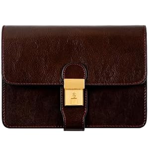 Time Resistance Leather Clutch for Men – Organizer Bag for Men – Wrist Bag – Briefcase Handmade in Italy – Handbag for Men