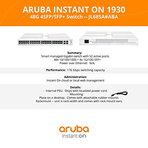 Image of HP JL685A Aruba Instant On 1930 48G 4SFP /SFP+ Ethernet Smart Switch (Renewed)