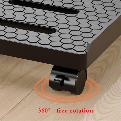 Soporte ajustable para monitor y CPU con ruedas bloqueables, blanco miniatura 3