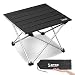 Sfee Folding Camping Table - Portable Ultralight Aluminum Camp Table Lightweight Compact Roll Up Picnic Table for Picnic Outdoor Hiking BBQ Camping Kitchen Fishing Beach with Carry Bag (Black)