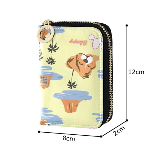 Island Holiday Cute Animal Dog leather card wallet With 9 cards slot RFID Blocking small credit card holder for women with zipper4