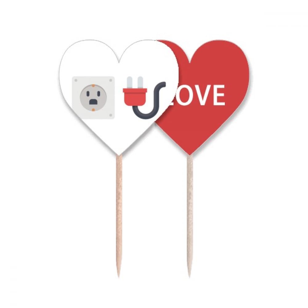 Pic cupcake drapeau amour cœur et cure-dents décoratif pour buffet dinatoire