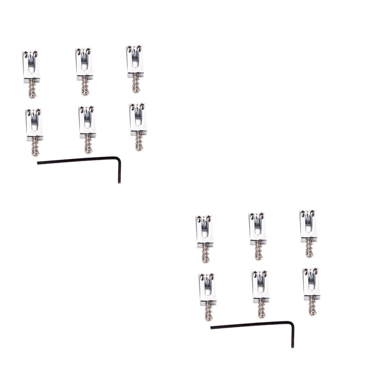 ibasenice 2pcs 6 1 Guitar Bridge Saddles 6 in 1 Flat Saddle Set Bone Nut Replacement for American Made Guitars