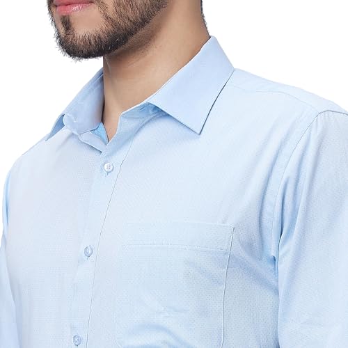 Image of Raymond Slim Fit Pure Cotton Structure Pattern Semi Cut Away Collar Formal Shirt