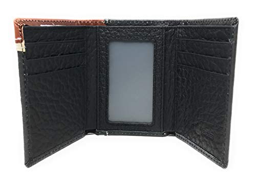 Western Tooled Genuine Leather Horse Men's Short Trifold Wallet in 2 colors (Black)2