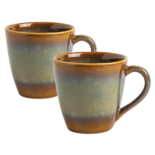 Image of Sipologie Artisan Ceramic Coffee Mug 280ml,Set of 2 - Autumn Horizon