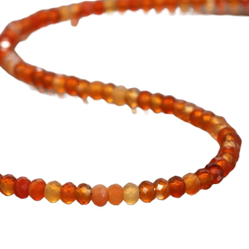 Collier en pierre de guérison cornaline facettée LKBEADS 16"