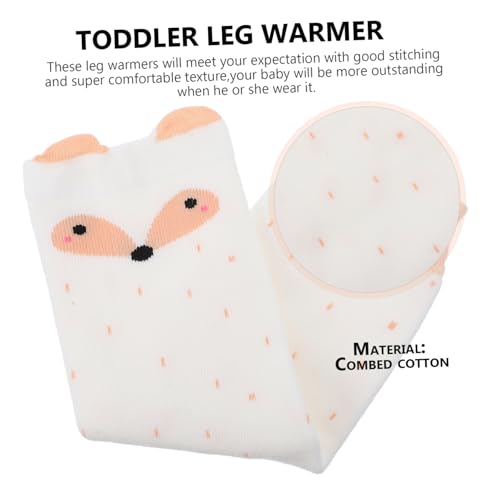 Cartoon Knee and Elbow Pads Protector Soft Leg Warmers Breathable Crawling Knee Protectors for Boys and Lightweight Elastic Warm Socks Fox4