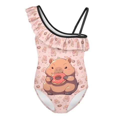 Image of Girls Swimsuit One Piece Ruffle Swimsuit Non-Slip Straps UPF 50+ for Girls Size 3-14 Years