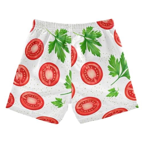 DOMIKING Fruit Slices Dotted White Toddler Boys' Swim Trunks Mesh Lining Swim Shorts for Child Boy Adjustable Waist2