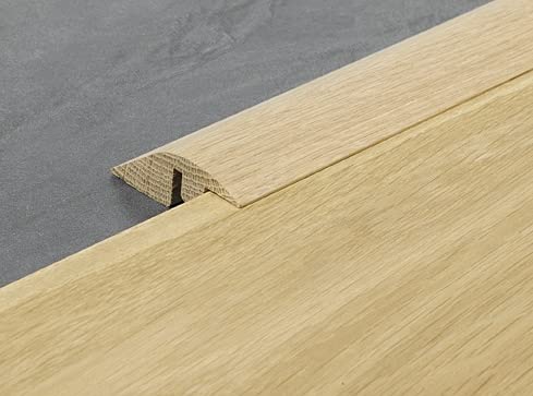 Adjustable 14mm to 18mm Ramp Reducer Threshold Door Bar for Solid & Engineered Wood Flooring (Unfinished)