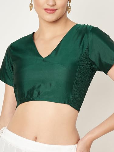 Image of studio rasa Women's Silk Blend Stretchable Blouse for Festive Wedding Party