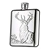 PROMISE 6OZ roestvrijstalen heupfles BULL STAG BEAR wordt geleverd met een trechter verpakt in een geschenkdoos (Hirsch…