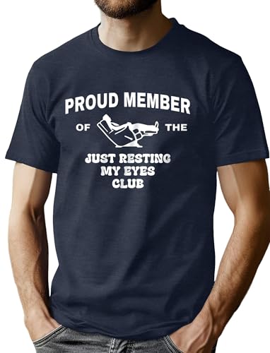 tiorhooe Fathers Day T Shirt Proud Member of The Just Resting Shirts Cool Dad Gifts Tee Tops (DarkBlue1 L)