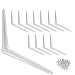 Wideskall Metal 8" x 10" inch Wall Corner Angle Shelving Shelf Brackets, White, Pack of 12