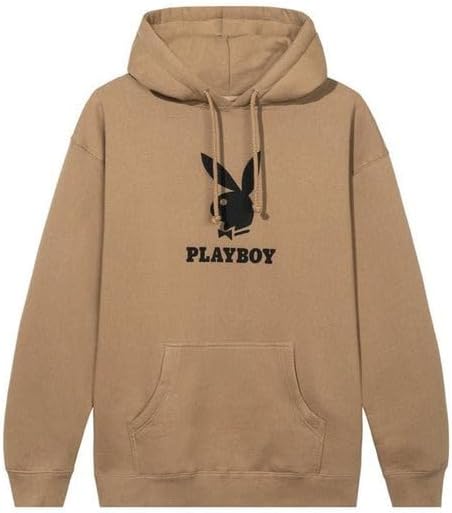 Playboy Bunny Logo Hoodie – Men’s Pullover Fleece Sweatshirt with Heavyweight Cotton Blend, Fleece-Lined Hood, and Durable
