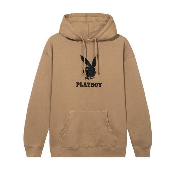 Playboy Bunny Logo Hoodie – Men’s Pullover Fleece Sweatshirt with Heavyweight Cotton Blend, Fleece-Lined Hood, and Durable