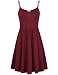 SUNGLORY Swing Dress,Ladies Party Beach Sleeveless Dress with Button Red Wine S