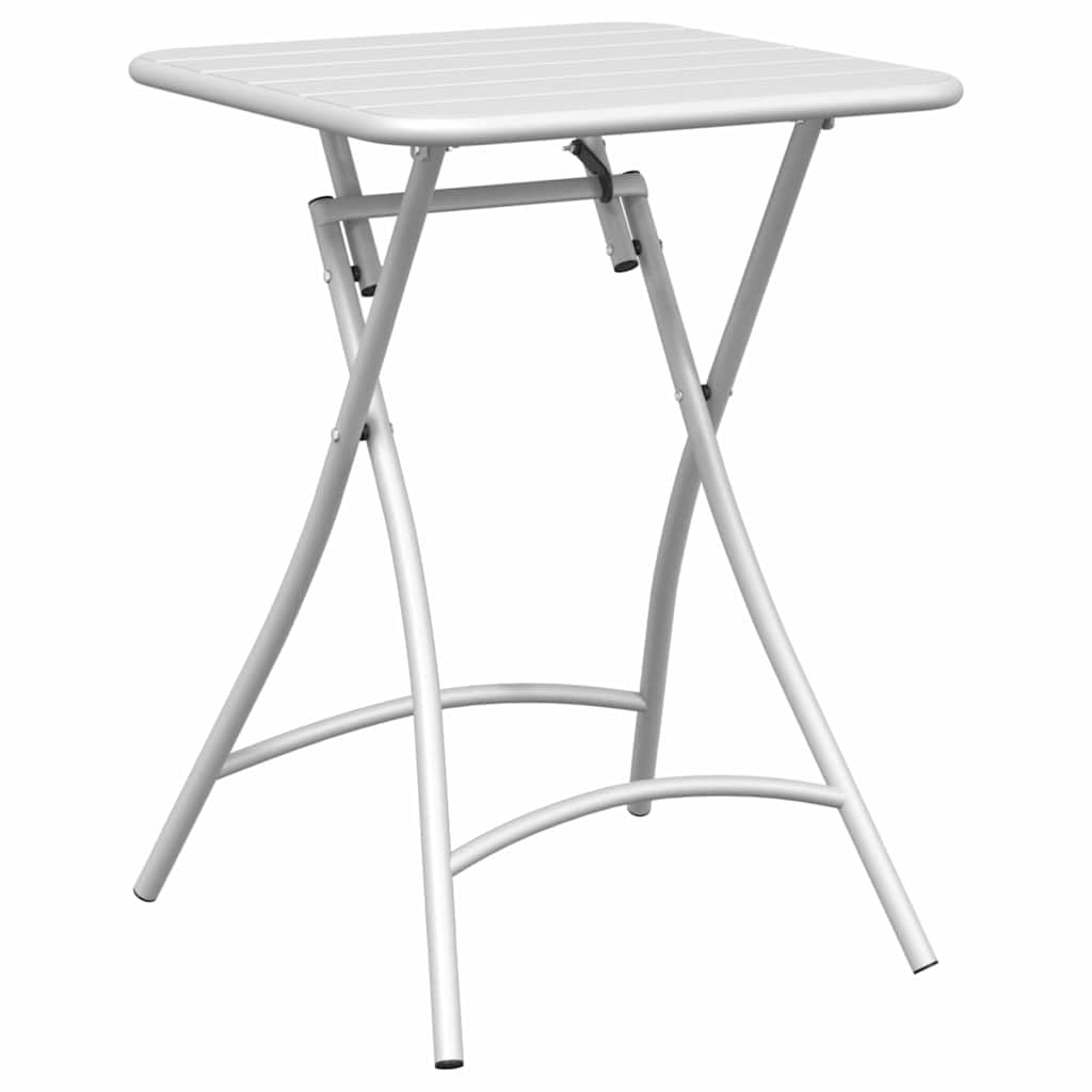 Set Bistrot Pieghevole 3 Pezzi Bianco Acciaio