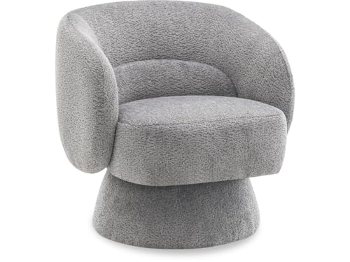 Habitat et Jardin Fauteuil pivotant en Tissu Bouclette Franklin - 74 x 75 x 75 cm - Gris