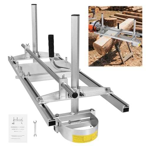 36in Portable Steel Chainsaw Mill, 0.5-12in Cutting Thickness DIY Lumber