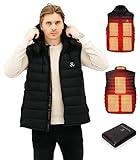 KRBORO Men's Heated Vest with Rechargeable Battery Pack Included, Lightweight Down Sport Vest Mens H