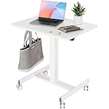 Claiks Stehpult Höhenverstellbar Schreibtisch Klein,Mobiler Laptoptisch Höhenverstellbar mit 4 Rollen,Steh-Sitz Schreibtisch...
