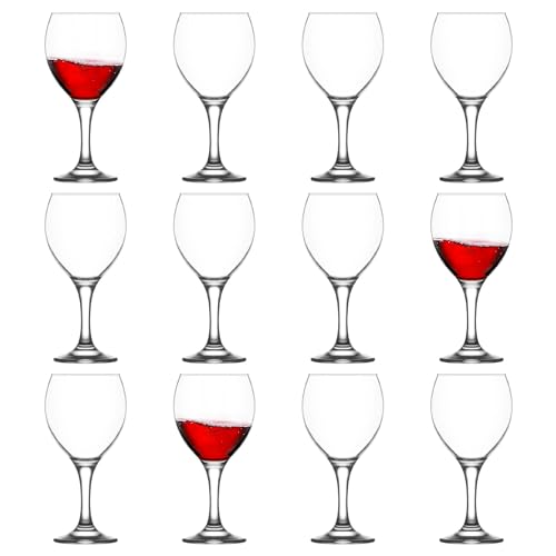 LAV 12x 365ml Misket Red Wine Glasses - Large Dishwasher Safe Glass Wedding Christmas Birthday Party Drinking Glassware Goblet Gift Set