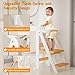 Toddler Tower, Foldable Step Stool for Toddlers, Toddler Kitchen Stool Helper with 3 Adjustable Height Safty Rail and Anti-Tip Structure, Learning Tower for Toddlers Baby Kids