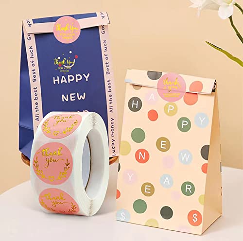 Thank You Stickers, Envelope Seal Stickers For Wedding, Bridal Shower, Baby Shower, Thank You Stickers For Small Business Packaging, 500 Labels Per Roll (1 Inch) #TOP2