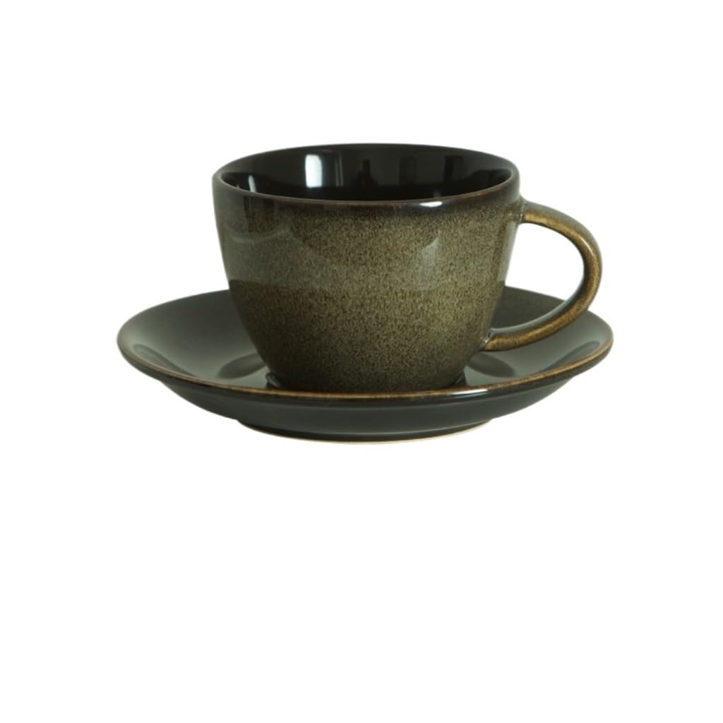 ENGENDER Tazas Cafe Taza De Café Y Platillo Retro For El Hogar Cerámica Creativa Mug Cups(E)