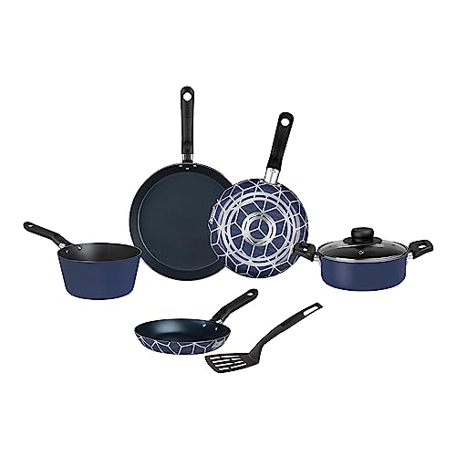 Reviews de Bateria ekco 5 piezas que puedes comprar esta semana. 47 Ekco | Batería de Cocina con Antiadherente One 7 Piezas de Aluminio - Color Azul Marino