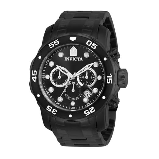 Invicta Relógio cronógrafo masculino Pro Diver Collection, Preto, 48mm, mergulhador, cronógrafo, movimento de quartzo