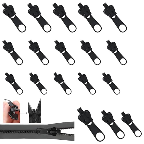 Juego de reparación de cremalleras de 15 piezas, 3 modelos, cierre de cremallera, universal, extraíble, cremallera para mochila, chaquetas, tiendas de campaña, vaqueros, carteras