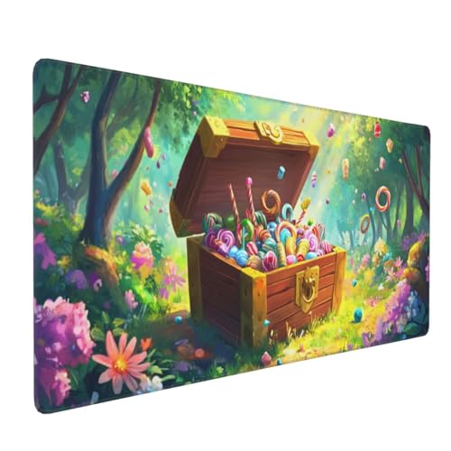 Tapis de Souris Forêt Tapis de Souris Gamer XXL 1000x500x3mm Mouse Pad Couleur, Bords Surpiqués, Base en Caoutchouc Imperméable et Antidérapante, Améliore la Précision et la Vitesse, PC Bureau D-1108