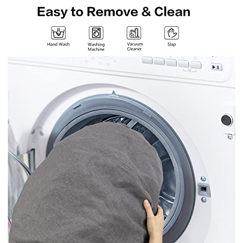 Taotique 3.3Ft Bean Bag Chair Cover(Cover Only, No Filler) Soft Skin Cooling Cotton Linen Bean Bag Cover For Adults/Teens/Kids In Summer Washable Bean Bag Couch Cover #TOP6