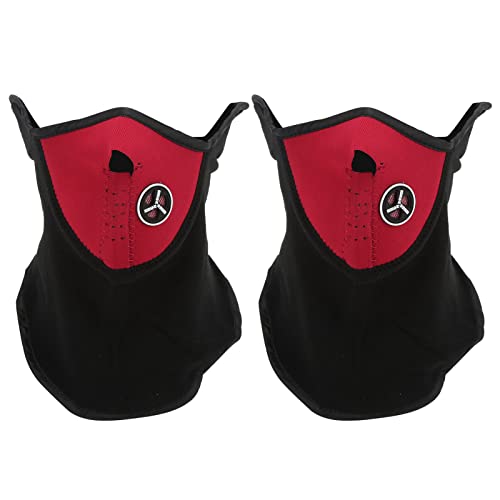 ZIXINNKC Winddichte Rot-Schwarze Winter-Gesichtsmaske