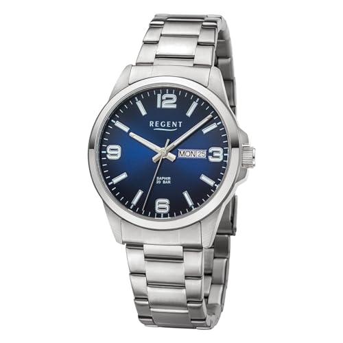 REGENT Herrenuhr mit Wochentag und Datumsanzeige 20 ATM Saphirglas F-1528