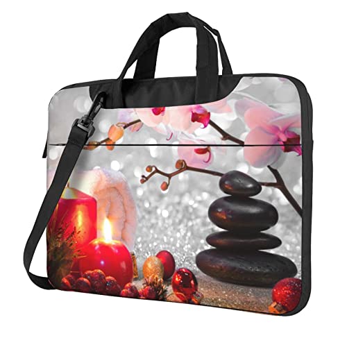 Sac ordinateur portable à bandoulière imprimé bougies rouges