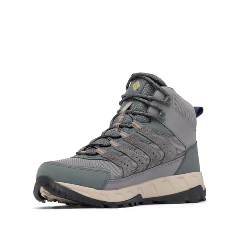 Columbia Mens Strata Trail Mid Waterproof, City Grey/Savory, 9